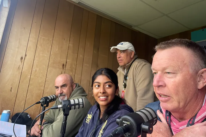 Students and mentors recording a Cloudcast 180 episode on location.